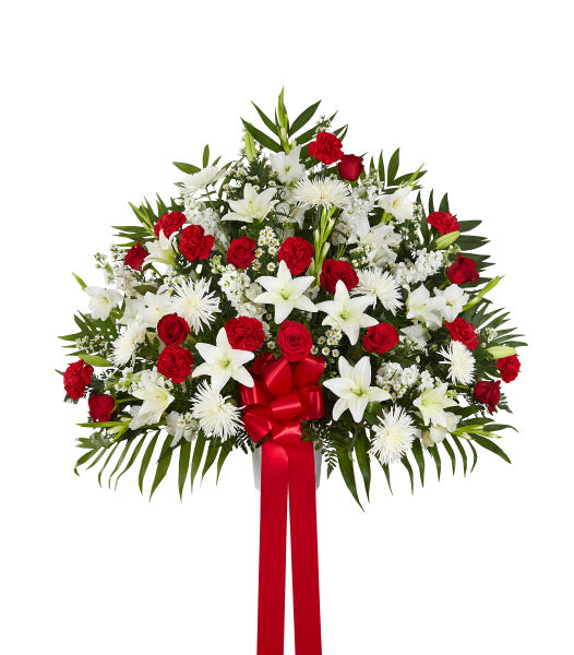 HEARTFELT SYMPATHY URN IN RED - LARGE