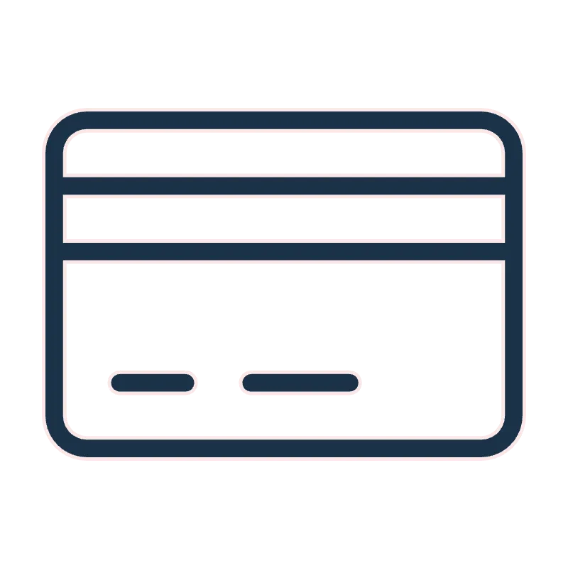 Simple outline of a credit card, ideal for financial or payment-related content.
