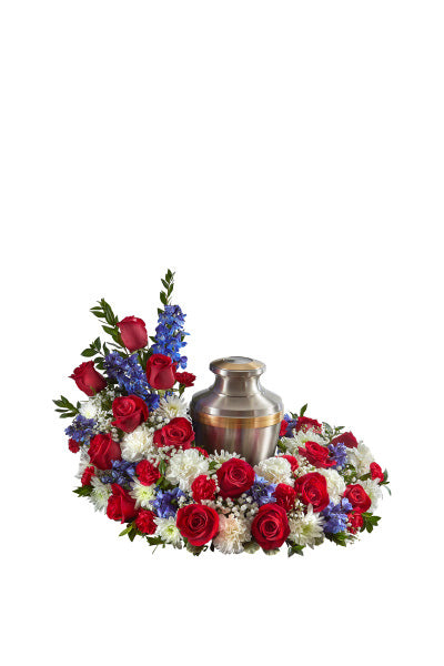 URN WREATH IN PATRIOTIC