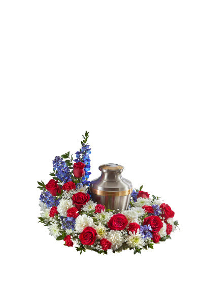 URN WREATH IN PATRIOTIC