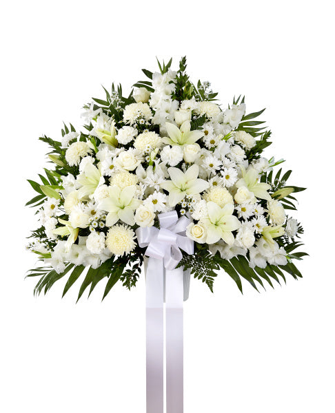 HEARTFELT SYMPATHY URN IN WHITE