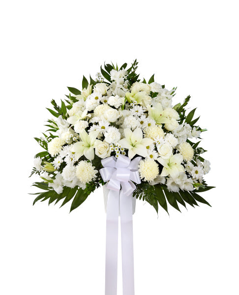 HEARTFELT SYMPATHY URN IN WHITE