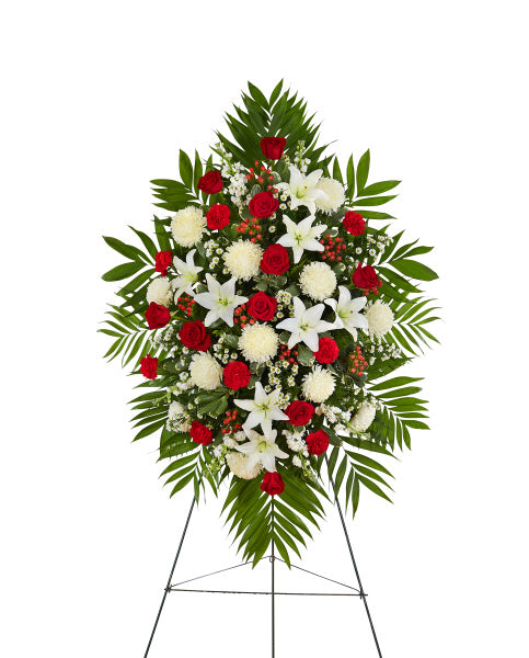 RED AND WHITE STANDING SPRAY