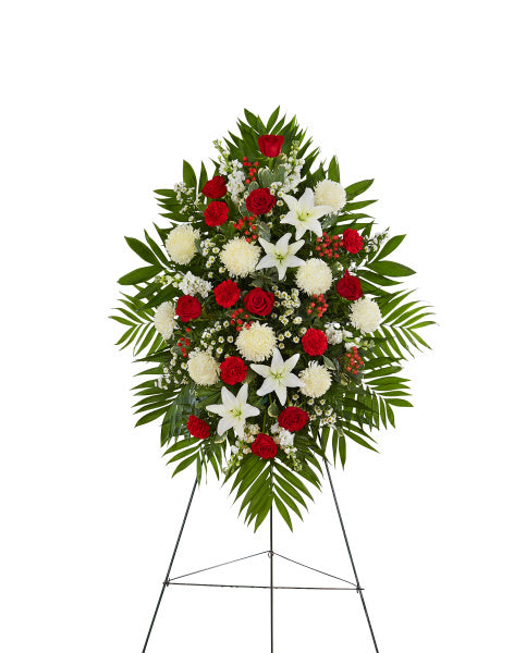 RED AND WHITE STANDING SPRAY