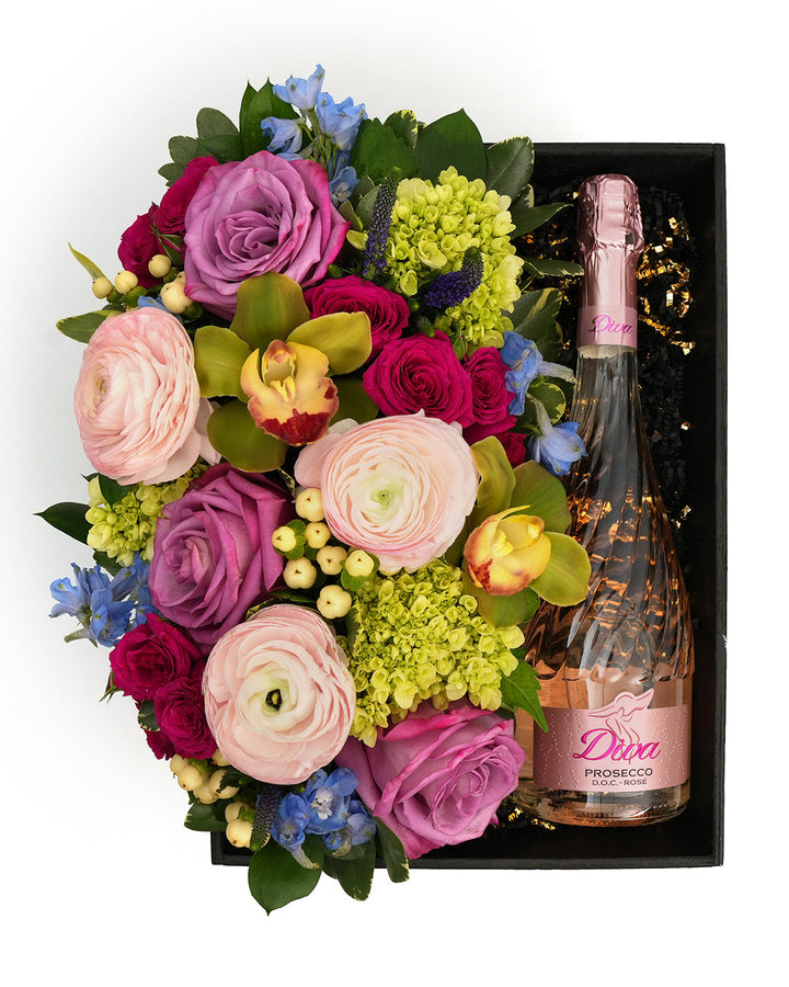 Flora Box Pastel Diva Prosecco Rose'