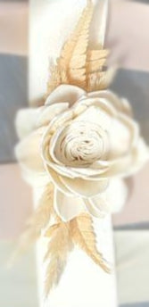 Wood Flower Corsage Small